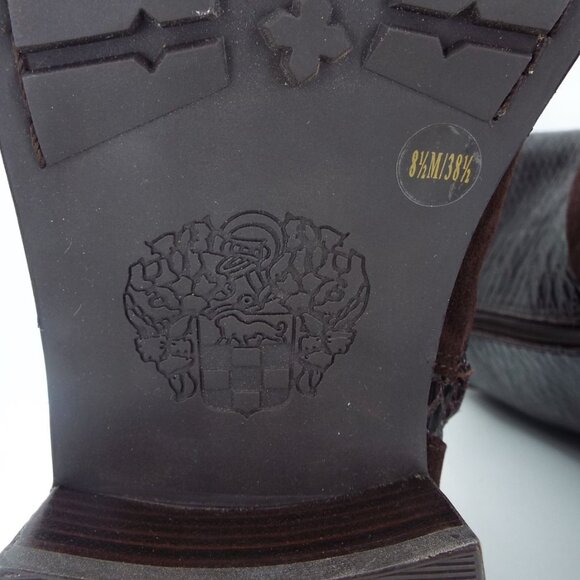 Vince Camuto Verona Dark Roast Shiny Snake Witty 2 Leather Buckle Moto Boots - Picture 10 of 16